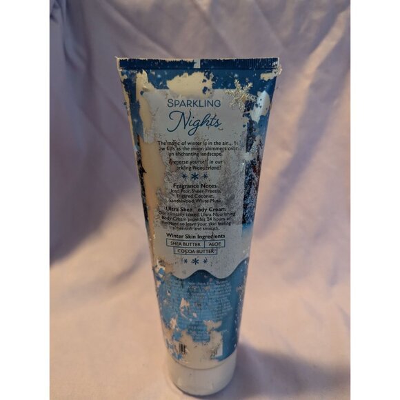Bath & Body Works Sparkling Nights Body Cream 8Oz Winter Skin Shea Butter & Aloe - Picture 2 of 2